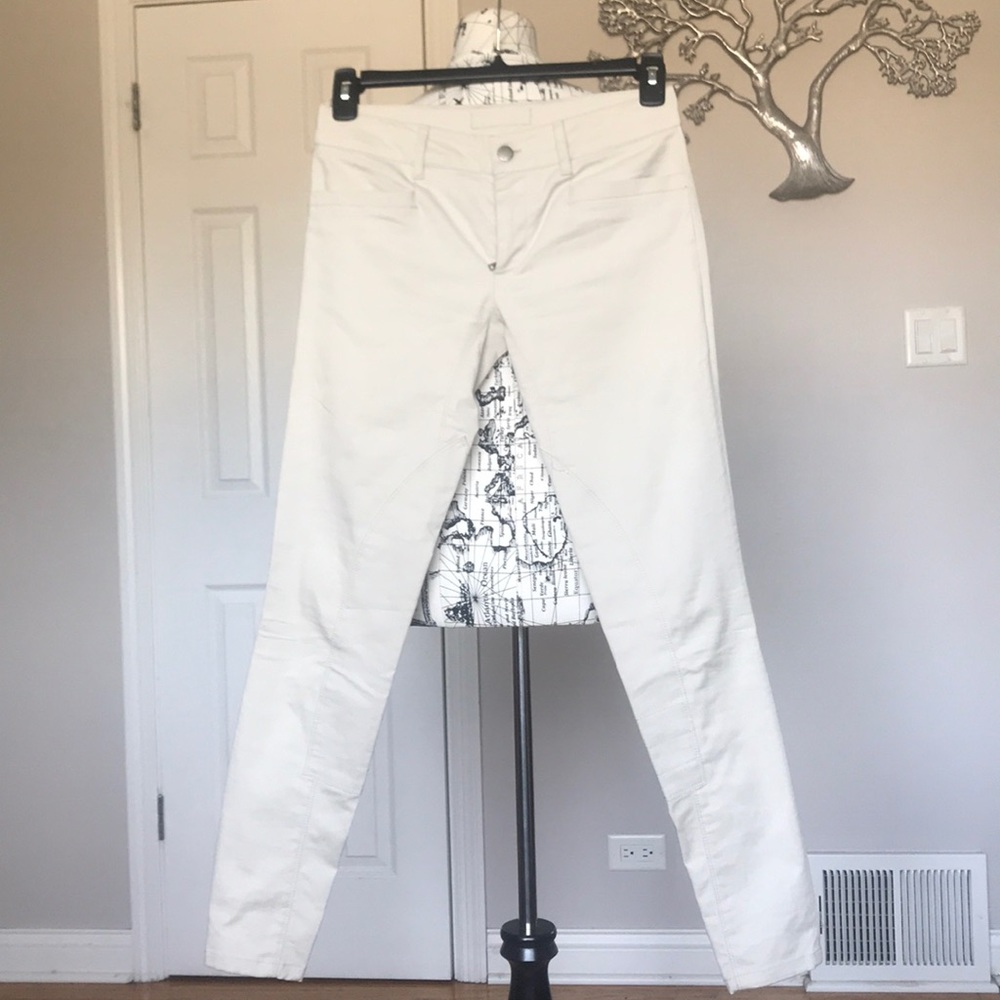 Prada Skinny Moto Rockstar Khakis Riding Cotton Crop slim biker trousers 38